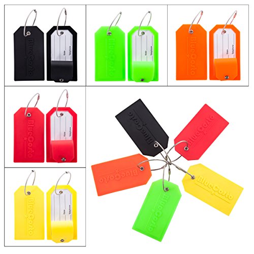 BlueCosto Flexible PVC Luggage Tags Suitcase Bag Labels -4/5pk
