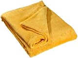 Irisette Uni Castello 8983/40 150 x 200 cm Microfaser-Flauschdecke gold