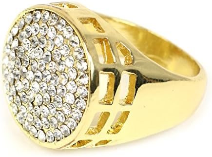 Round BLING Men's Ring (12, brass-plated-gold)