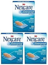 Nexcare Waterproof Clear Bandage, One Size, 20 Count Package (Pack of 3)
