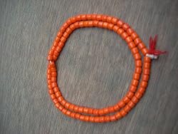 Coral Stone Japa Mala for Aeries (Mesh Rashi) and Scorpions (Vrishchik Rashi) 108 Beads Mala for Yoga