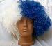 Blue and White stripe afro wig Kentucky, Duke, Phi Beta Sigma