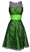 Rose Lace Over Satin Prom Dress Formal Cocktail Gown Junior Plus Size, Size: 3X, Color: Black/Lime