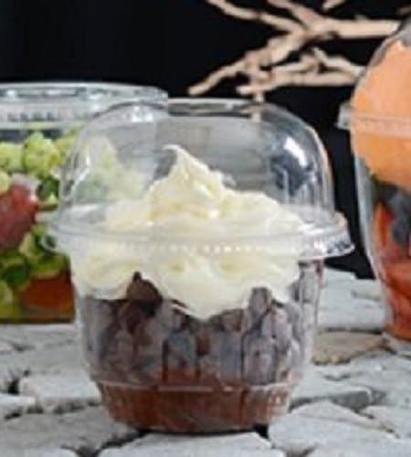 Parfait Cup, PACK of 50 Super Sips Clear Plastic 12 oz Dessert, Sundae or Snack Cup w/ FDL Party Picks