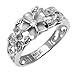 Sterling Silver Ring - Flower with Clear CZ and Satin Finish