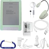 Premium Rubberized Silicone SKin Case (Green), Screen Protector / Guard, eBook LED Reading Light, USB 2in1 HotSync Data Charging Cable, Car Charger, Wall / Travel Charger, Earphones, and Free Carabiner Key Chain for the Amazon Kindle DX (9.7 Inch Screen)