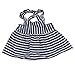 Gotd Baby Girls Sunsuit Outfit Stripe Backless Dress + Brief Infant Clothes (9M, Navy)