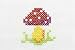 Embroidery of the Image of a Mushroom - 18W x 12H - Peel and Stick Wall Decal by Wallmonkeys