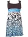 Rare Editions Girls 7-16 Dip Dyed Zebra Print Dress, Turquoise/Black/White, 7