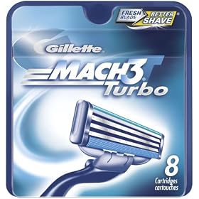 Gillette Mach3 Turbo Refill Cartridges, 8-Count Box
