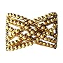 BRONZE GOLDEN BEADED STRETCHY MAGIC HAIR COMB