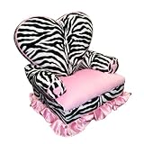 Newco Kids Princess Heart Chair Minky, Zebra
