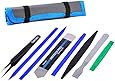 Professional Opening Pry Tool Repair Kit with Non-Abrasive Nylon Spudgers and Anti-Static Tweezers, 8 Piece Set
