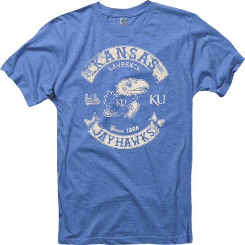 Kansas Jayhawks Heathered Royal Rockers Ring Spun T-Shirt