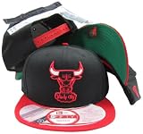 Chicago Bulls 3 Interchangeable Plastic Straps Two Tone Snapback Hat / Cap