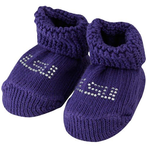 LSU Tigers Newborn Purple Rhinestone Gift Box Booties (0-3 Months)