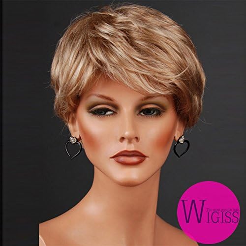 Wigiss Glamorous Charming Fashion Short Wave 100% Kanekalon Fiber Synthetic Wigs for Women Brown+Blonde