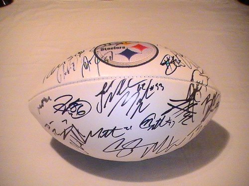 2011 PITTSBURGH STEELERS TIDE TEAM SIGNED AUTOGRAPHED FOOTBALL ROETHLISBERGER COA + HOLOGRAM