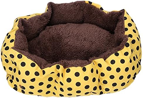 Pet Moon Sleeper Self-warming Pet Bed Dot Print Small Size 12inch*12inch *4.5inch Yellow (Yellow)