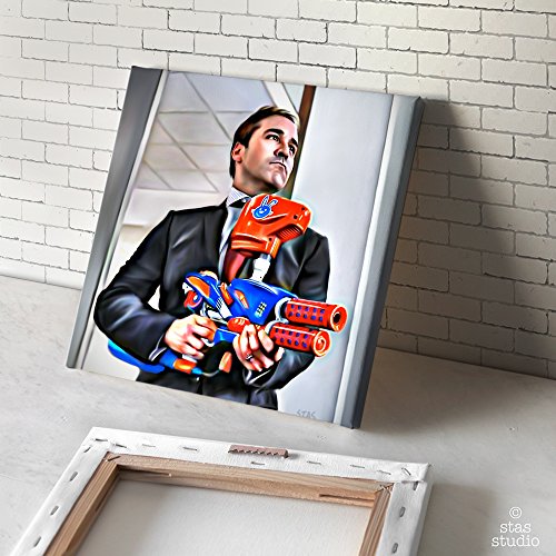 ARI GOLD Paint Gun - Painting Giclee CANVAS PRINT by Stas Studio (Large / MOUNTED Gallery Wrap)