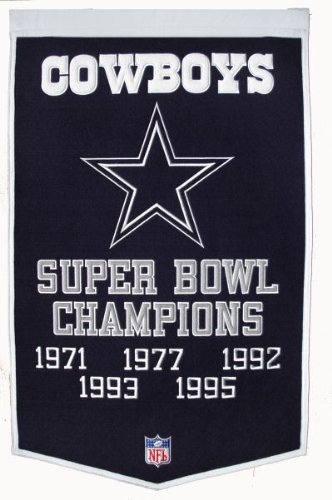 Buy DALLAS COWBOYS SUPER BOWL CHAMPIONS WOOL NFL BANNER! by Champions on Display