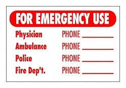 Swimline-8984 Emergency Sign with Phone Numbers