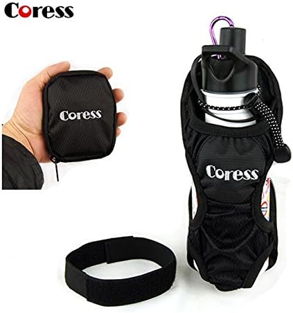 Coress Water Bottle Pouch Drinking Bottles Tactical Bag Folding Belt Bottle Holder Hydration Carrier (Black)