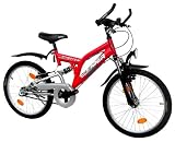 Produkt-Bild: LANDER Full-Suspension 20" Zoll (=50,8cm) 3 Gang SHIMANO StVZO-Ausstattung R&uuml;cktritt rot-silber