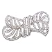 Cubic Zironia Sterling Silver Bow Pin Brooch