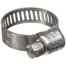 Precision Brand M6HSPX 316 Stainless Steel Micro Worm Gear Hose Clamp, 5/16" - 7/8" (Pack of 10)