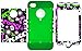 Bastex Heavy Duty Bastex Hybrid Case for Apple iPhone 4, 4s - Dark Green Silicone with Retro Design Hard Shell