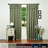 IMAGE OF Olive Thermal Blackout Curtain With Attached Button Top Valance 104