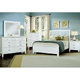 Twilight Slat Bedroom Set (White) (King) by Vaughan-Bassett