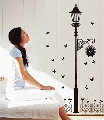 Bling House PVC Removable DIY Wall Decor Decal Sticker Street Lamp (60×90CM style 1)
