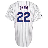 MLB Men's Chicago Cubs Carlos Pena White/Royal Pinstrp Home Short Sleeve 6 Button Synthetic Replica Baseball Jersey Big & Tall Spring 2012  (White/Royal Pinstrp, XXX-Large)