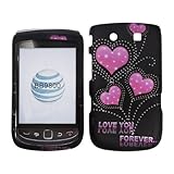 Premium - Blackberry 9800 / Torch - Transparent LOVE YOU on Black Rubberize ....