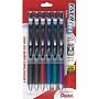 Pentel EnerGel Deluxe Retractable Liquid Gel Pens, Pack of 6, Assorted Color, Medium