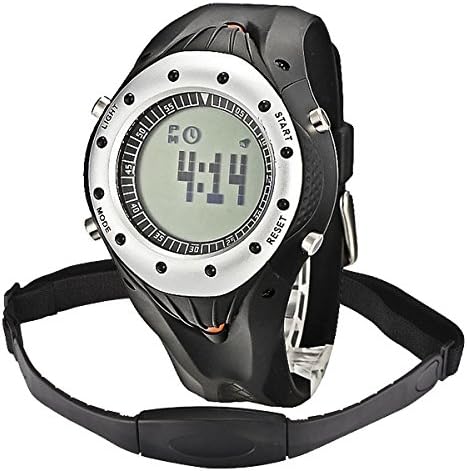 YUDA-B18 Pedometer Heart Rate Watch with LCD Monitor Clock Memory Mode Stopwatch - Silver