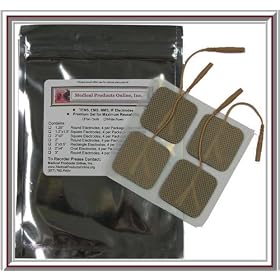 2"x 2" Square Premium Silver Electrodes (10 Packs/4 Per Pack/40 Electrodes)