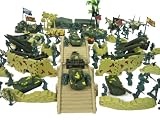 150+ Army Military Play Set Soldiers Missiles Trucks Planes Blockade Walls!