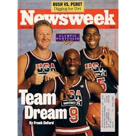 Michael Jordan, Larry Bird & Magic Johnson (Dream Team) 1992 Newsweek magazine MINT