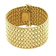 Clevereve's 18KT Gold Yellow Textured Mesh 34mm Bracelet