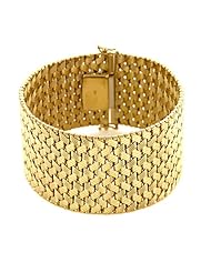 CleverEves 18Kt Yellow Gold Textured Mesh 34mm Bracelet