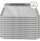 Tiger Chef Full Size Aluminum Sheet Pan - Commercial Bakery Equipment Cake Pans - NSF Approved 1 Dozen (12, 18" x 26" Full Size)