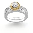 14K Two-Tone Gold Natural Yellow and White Diamond Wedding Set - 1.00 Ct.