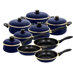 Magefesa Tuscany Enamel On Steel Blue 15 Piece Cookware Set