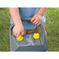 Child controlling bubble flow of bubble lawn mower