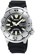 Seiko Men's "Black Monster" Automatic Dive Resin Strap Watch #SKX779
