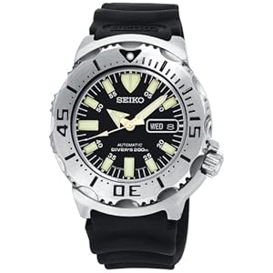 Seiko Men's SKX779 "Black Monster" Automatic Dive Resin Strap Watch