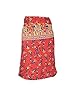 Boho Mini Wrap Around Skirt Red Elephants Print Short Skirts